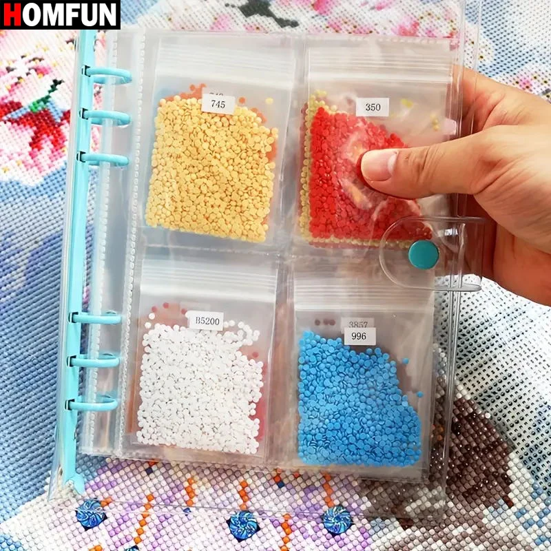 HOMFUN 113 pezzi libro portaoggetti per pittura diamante viola/verde/bianco/rosa/giallo/blu cornice