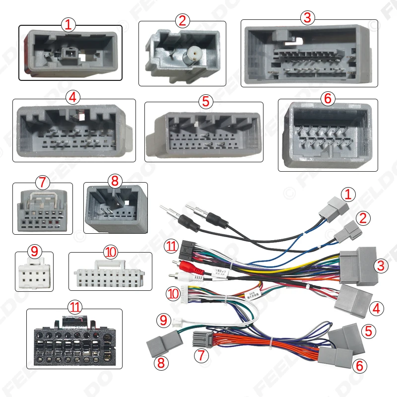 Car 16pin Audio Wiring Harness Adapter For Honda Spirior/Accord 8(JP/EU)/TSX(USA) Aftermarket Stereo Installation