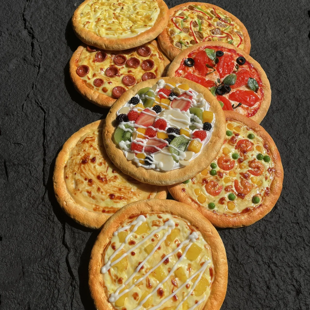Modelo de pizza realista, adereço de exibição de comida falsa, decoración de padaria no comestible, restaurante italiano, fotogr