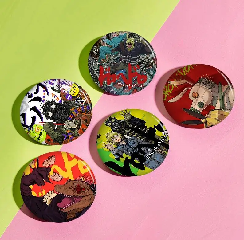 Dorohedoro Anime  Round Button Pins Slogan Creative Brooches Backpack Clothes Decoration Fashion Cartoon Jewelry Gifts