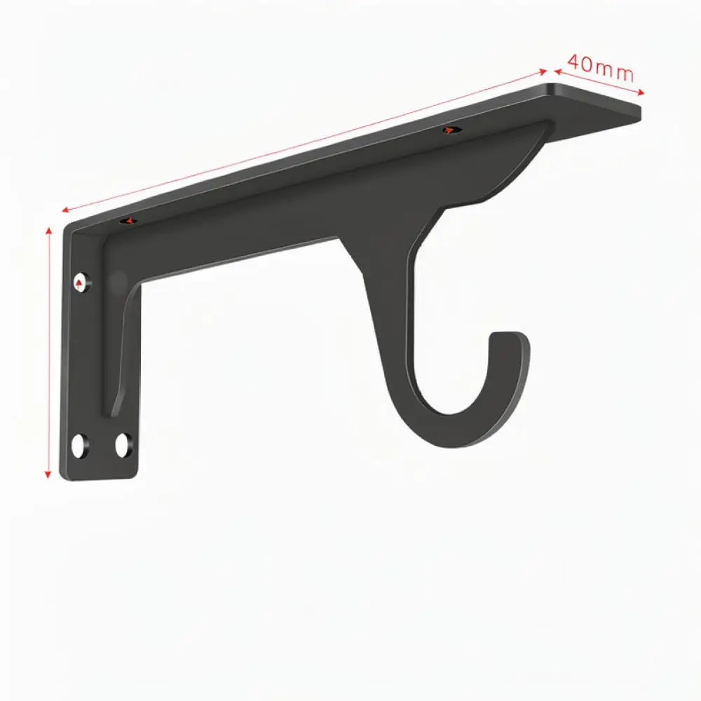 Heavy Duty Triangle Bracket With Hook Wall Mount Shelf Support Storage Organizer For Cloakroom Closet Cold Rolled Steel Hardware
