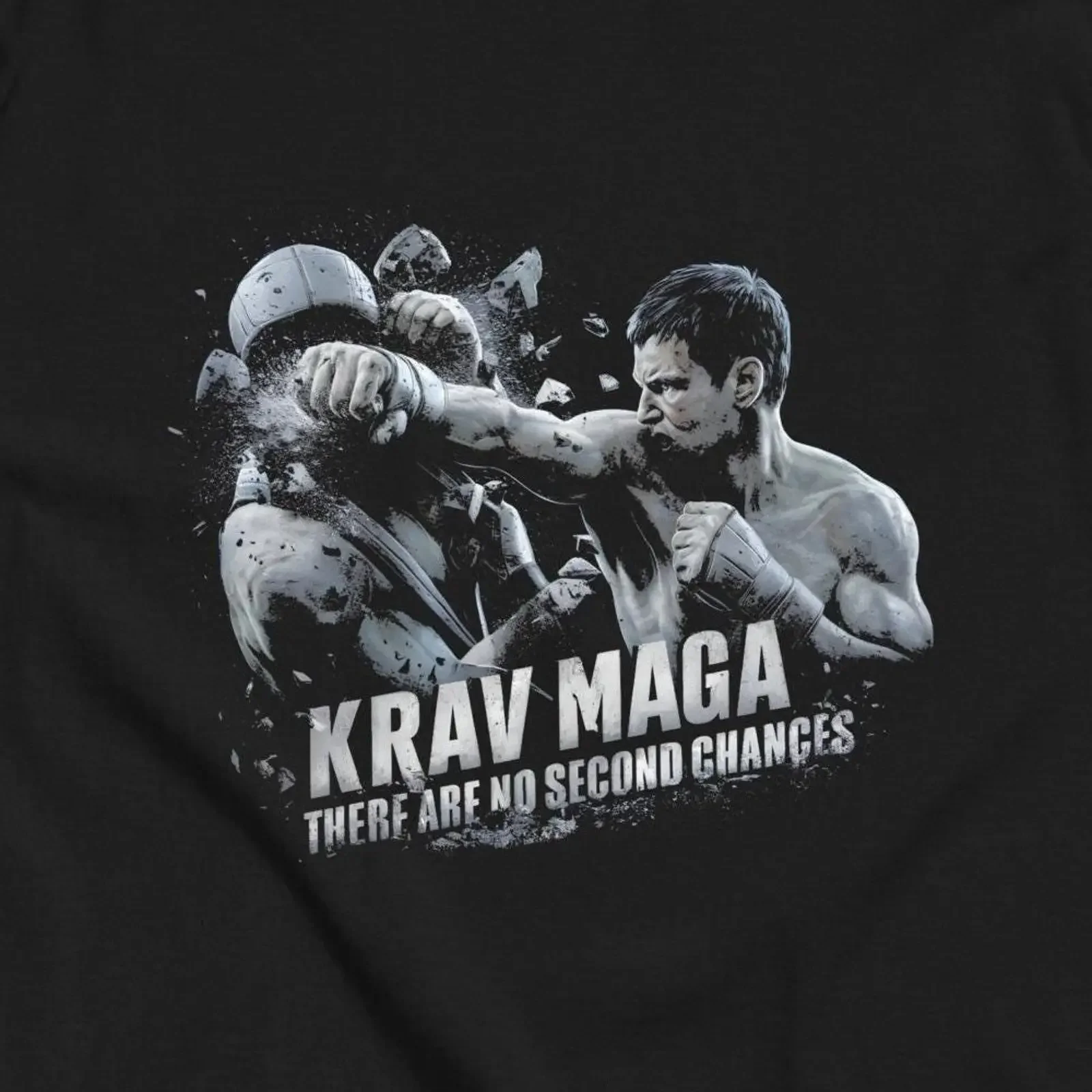 Krav Maga T Shirt There Are No Second Chances Martial Arts vintage Washed Unisex Casual Versatile Top For Everyday Wear
