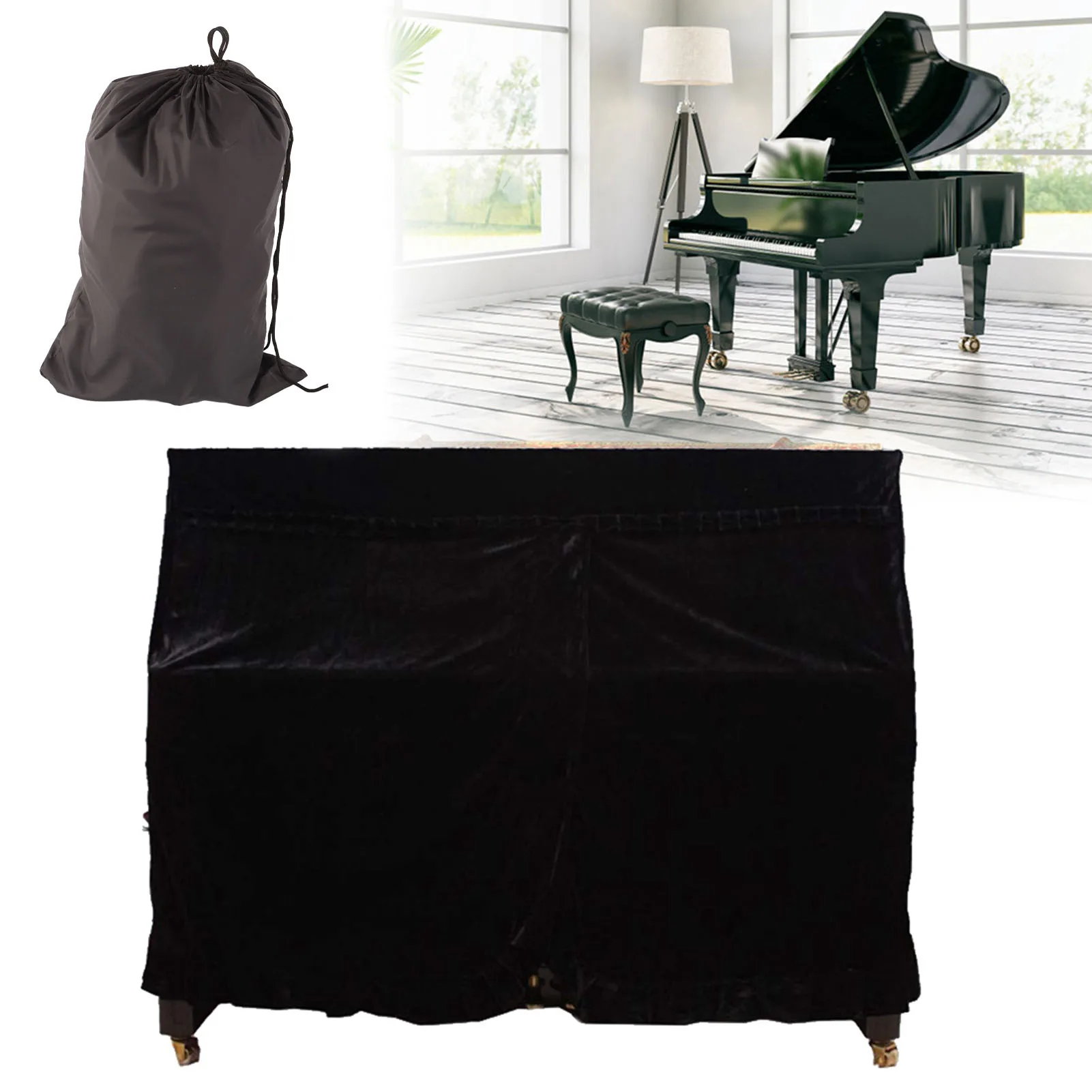 Cubierta de Piano vertical completa de 153x35x110cm, protector solar contra el polvo, tela impermeable, protección para electrodomésticos, accesorios para Piano