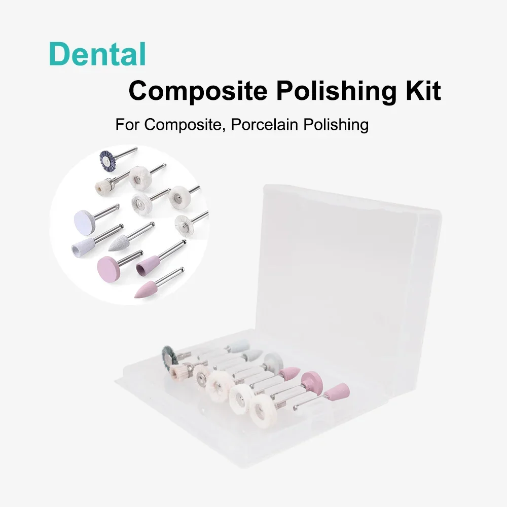 Denspay Dental 12pcs/box Composite Polishing Kit RA 2.35mm for Low Speed Hanpiece Porcelain Natural Teeth Nail Polishing