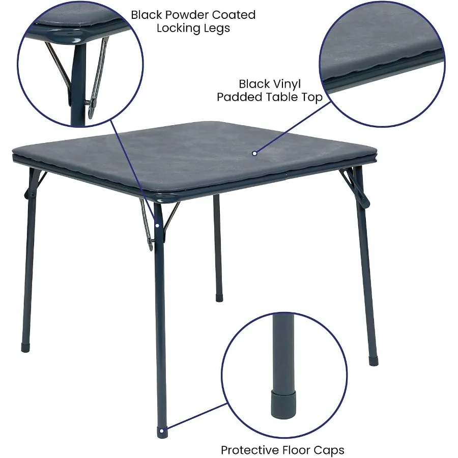 Flash Furniture Mindy Navy 5-teiliges Klapptisch- und Stuhlset für den Innen- und Außenbereich in Spielzimmer, Klassenzimmer und Esszimmer zu Hause S