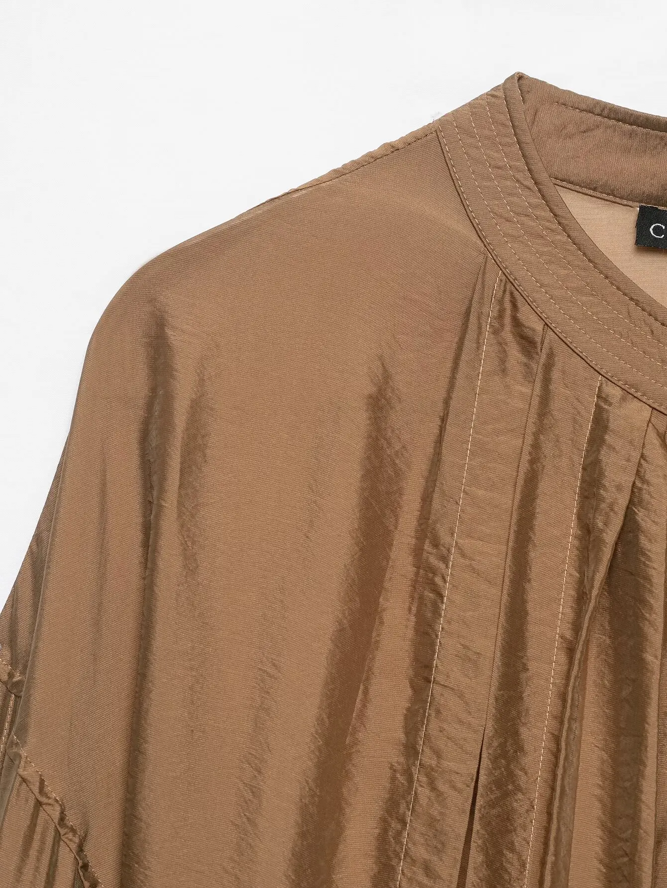 Damen Rundhals-Shirt Langarm Mode Einfarbig Locker Sitzend Bürokleidung Knopfleiste Elegante Streetwear Oberteile Damen 2026 Neu – Detail 4