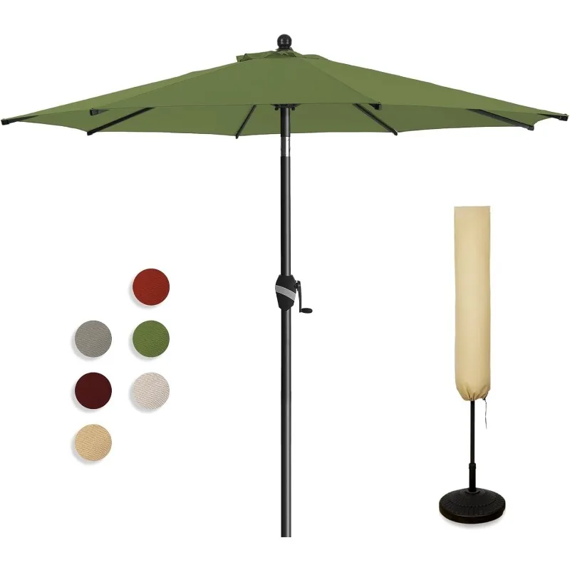 

9FT Sunbrella Umbrella Market Table Sun Umbrella Aluminum Patio Umbrella with 10-Year Non-Fading Sunbrella Acrylic Fabric Canopy