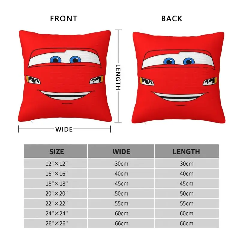 Custom Cartoon Lightning Mcqueen Cars Cushion Cover Polyester Pillow Case for Sofa Car Square Pillowcase Living Room Decoration