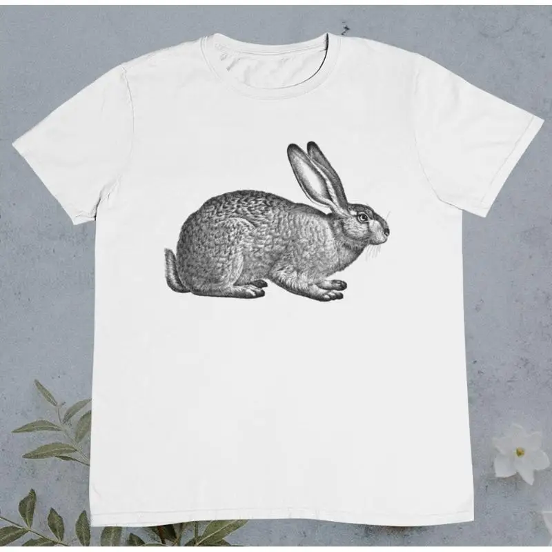 

Vintage Rabbit Drawing T shirt Retro 100 Premium Cotton