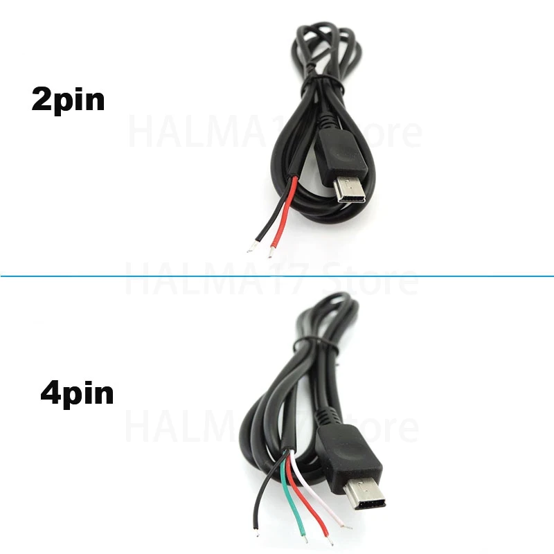 2pin 4pin Mini USB Connector cable 5 Pin T-Port Male Plug Socket Welding Wire for DIY Adapter DIY Charging Data Line J17