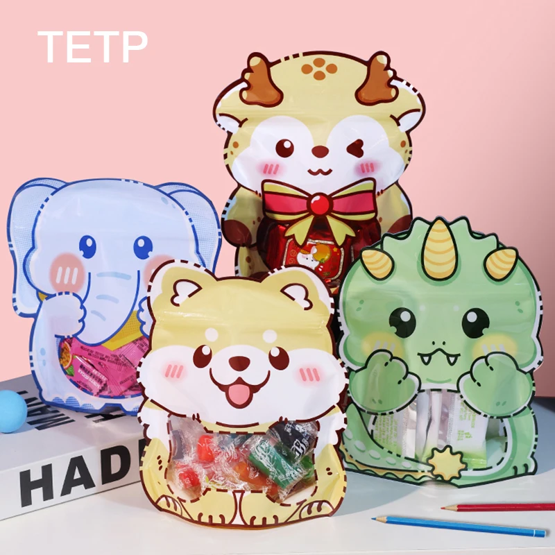 

TETP 50Pcs Gift Ziplock Bags Home Birthday Party Handmade Cookies Chocolate Candy Packaging Children's Day For Kids Decoration