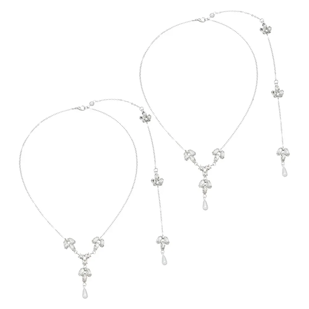 

Elegant Backless Necklace Rhinestone Jewelry Women Bridal Wedding Party Accessories Long Lasting Comfortable Simple