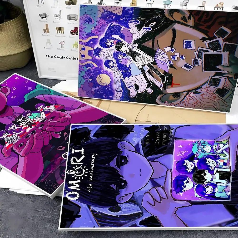 Classic Hot Horror Video Game Omori DIY Sticky Poster Whitepaper Prints Posters Artwork Vintage Decorative Painting