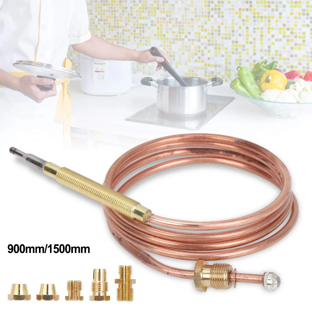 

Burner Thermocouple Universal Kit 900mm 1500mm Gas Oven Range Fryer Temperature Probe Thermocouple Valve With 5 Nuts