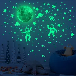 ZK20 Luminous Moon Stars Wall Stickers For Kids Room Bedroom Decor Glow in The Earth Wall Decals Noctilucent Stickers Home Decor