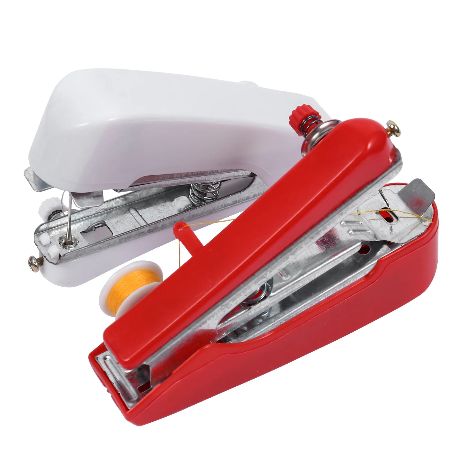 

2pcs Mini Sewing Machine Portable DIY Handheld Travel Kids Desktop Clothing Fabric Wool Maintenance Elastic Band