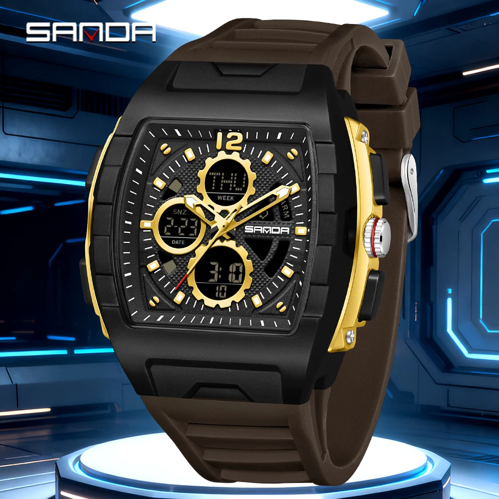 SANDA 3391 Men's Business Electronic Quartz Watch Night Light Calendar Shock resistant Sports Watch Waterproof Men's Watch