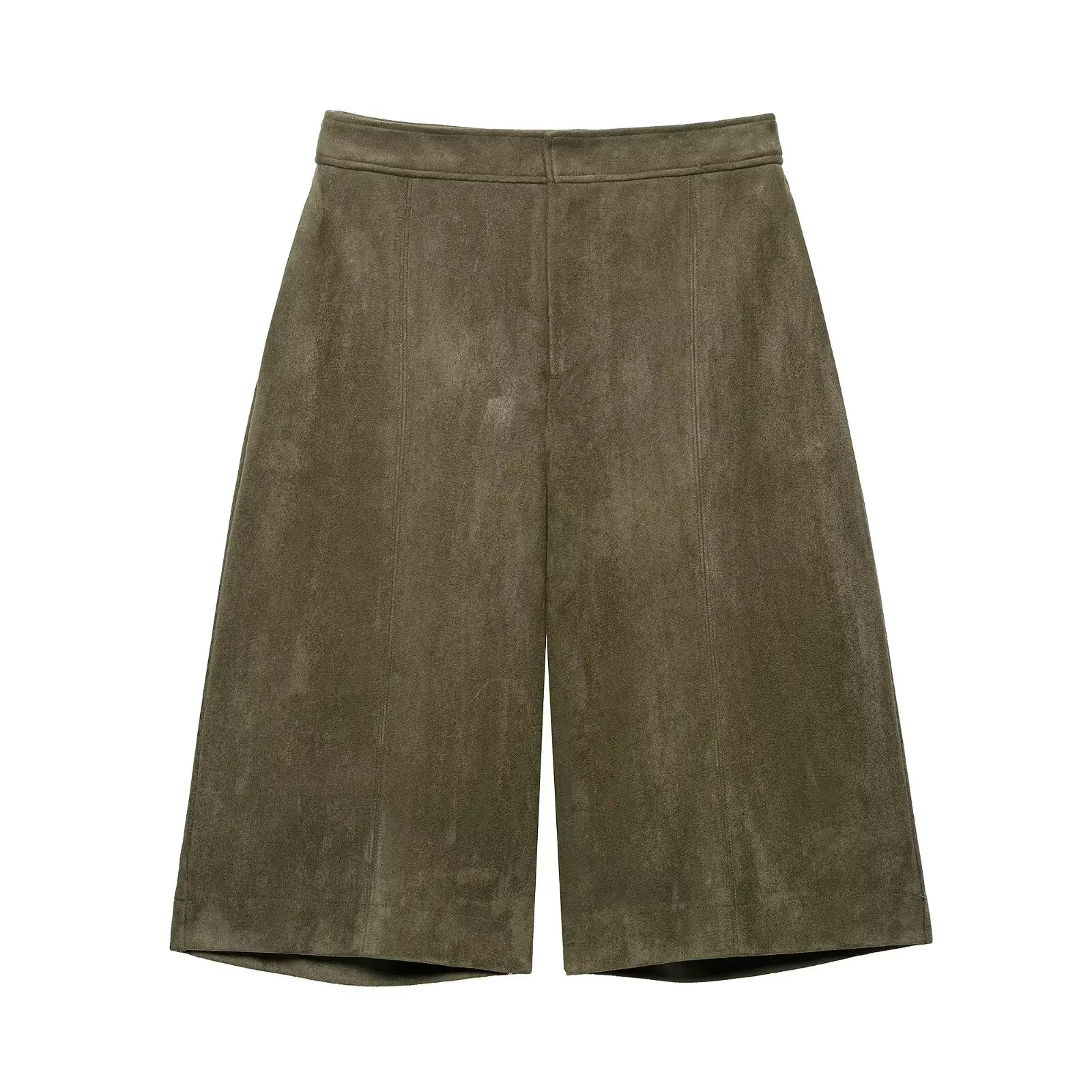 

Amy Green Shorts For Women Fashion Suede Effect Casual Shorts Female Street Solid Color Chic Zipper Loose Shorts 2025 New Summer