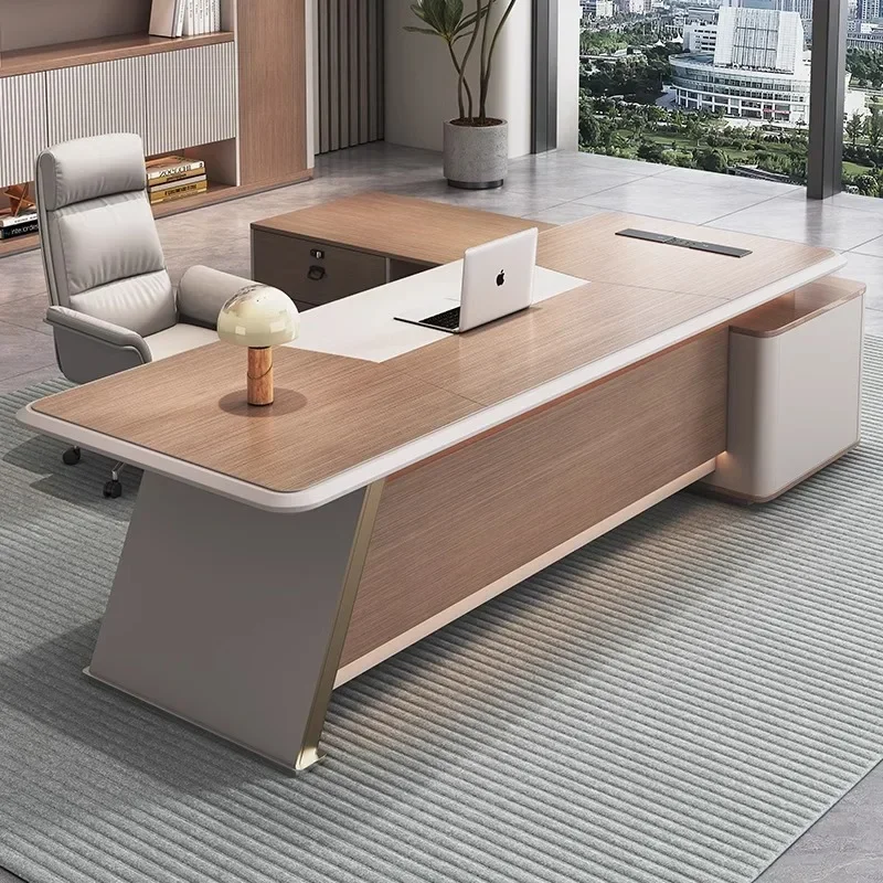 y9.1- high-end light luxury desk boss table simple modern paint desk president table manager table and chair combination single