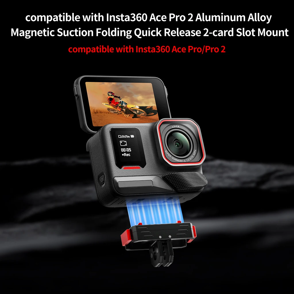 Magnetische Basis Schnellwechselhalterung Stativadapter 1/4 Schraubanschluss für Insta360 Ace Pro2 X6 X5 Osmo 360 Action-Kamera-Ständer – Detail 7