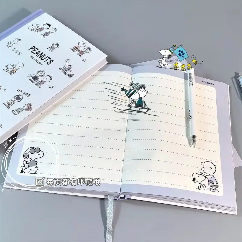 Cartoon cute Snoopy printed notebook anime ins horizontal line grid student DIY handbook diary stationery supplies gift