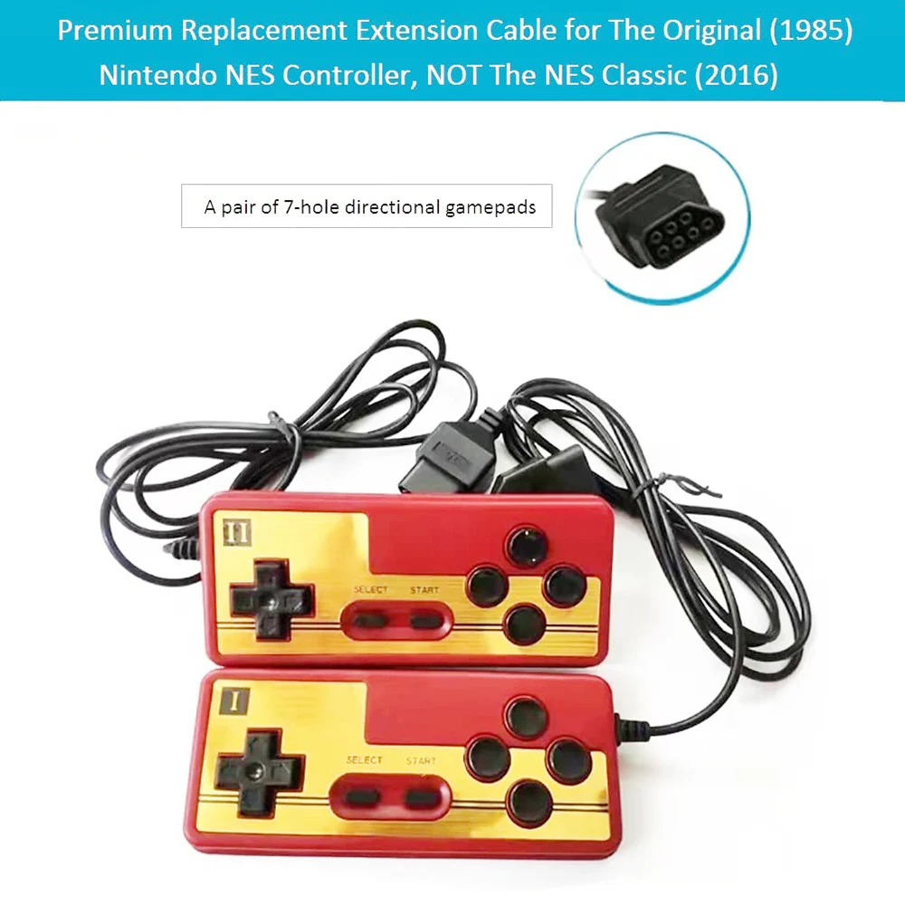 Higoplay Nieuwe Vervanging Verlengkabel Cord Iead Voor Nintendo Nes Controller Joystick Handvat 7Pin 1.8M Extensiones Kabels