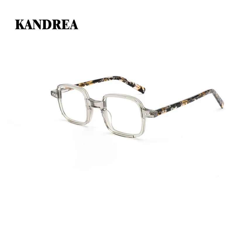 KANDREA Acetate Small Frame Magnets 2 IN 1 Clip-on Eyeglass Women Men in Trend Myopia Lenses Eyeglasses Vintage Square FG1213