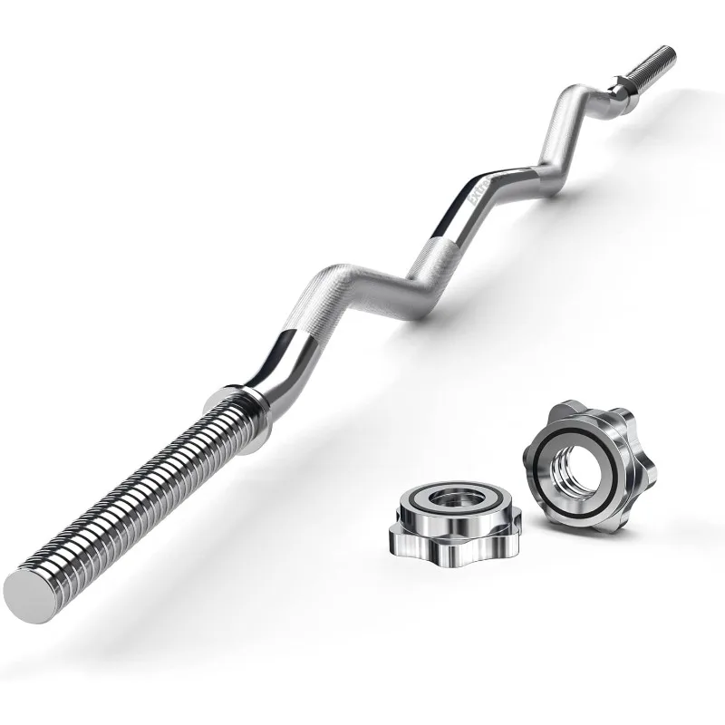

Горячая продажа! Тяжелая штанга EZ Curl Bar 47 дюймов, для тяги/квала/глаз, щипцы для тяжестей 1 дюйм, щипцы для завивки для тренажерного зала и дома, с