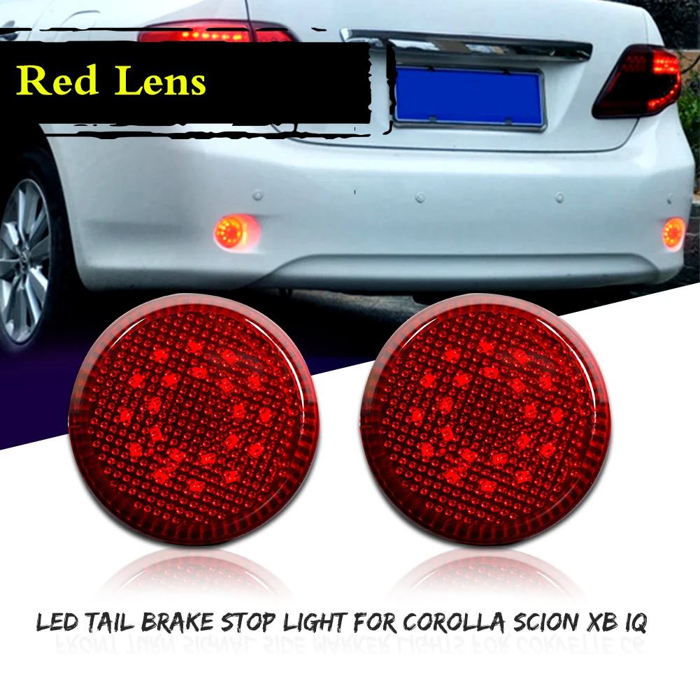 2 قطعة المصد الخلفي عاكس LED الفرامل الذيل ضوء ل Scion iQ xB تويوتا سيينا كورولا