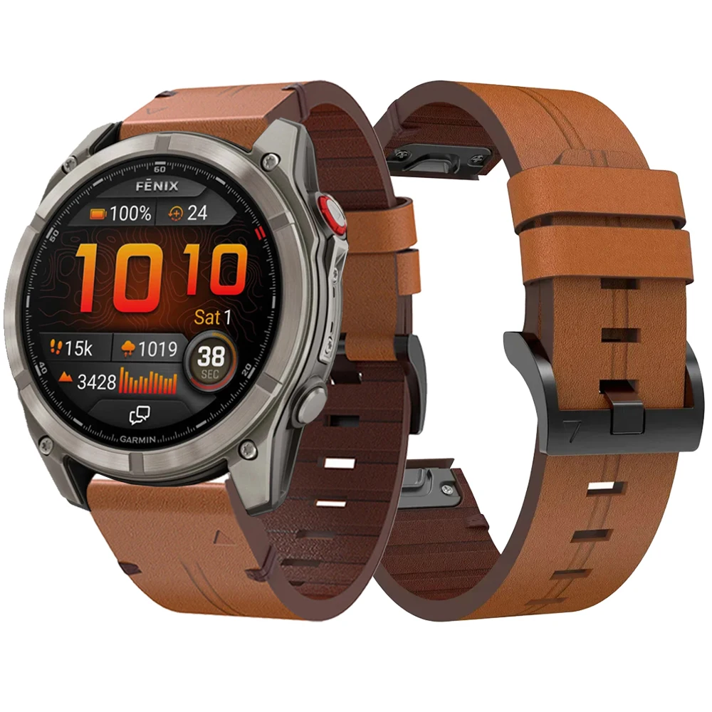 

Кожаный ремешок QuickFit 22 мм 26 мм для Garmin Fenix 8 Pro 7 7X 6 6X 5 5X/Forerunner 965 955 970/Enduro3/Instinct 2X Bands Браслет