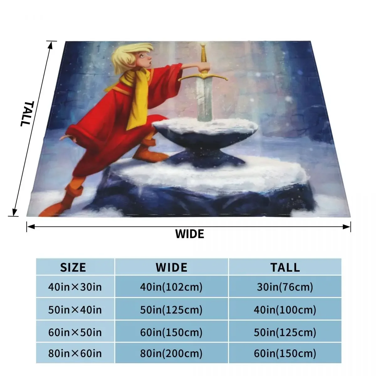 Sword in the Stone Throw Blanket Weighted Quilt Bed linens Flannels Blankets