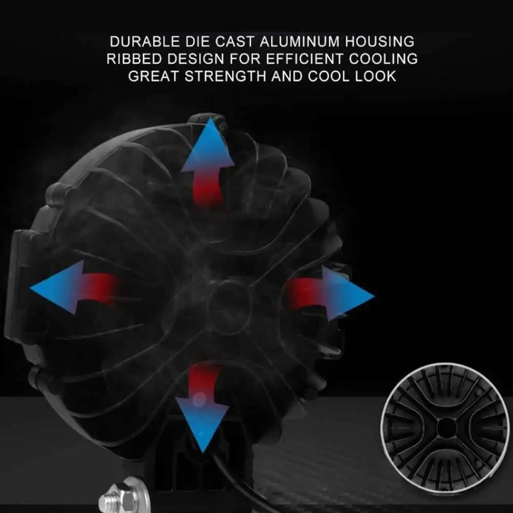 7-Zoll-LED-Arbeitsscheinwerfer, universeller Fahrlichtstrahler, Nebelscheinwerfer für Jeep, 4x4, SUV, UTV, ATV, Offroad, Boot, Traktor, LKW, Fahrzeug – Detail 10