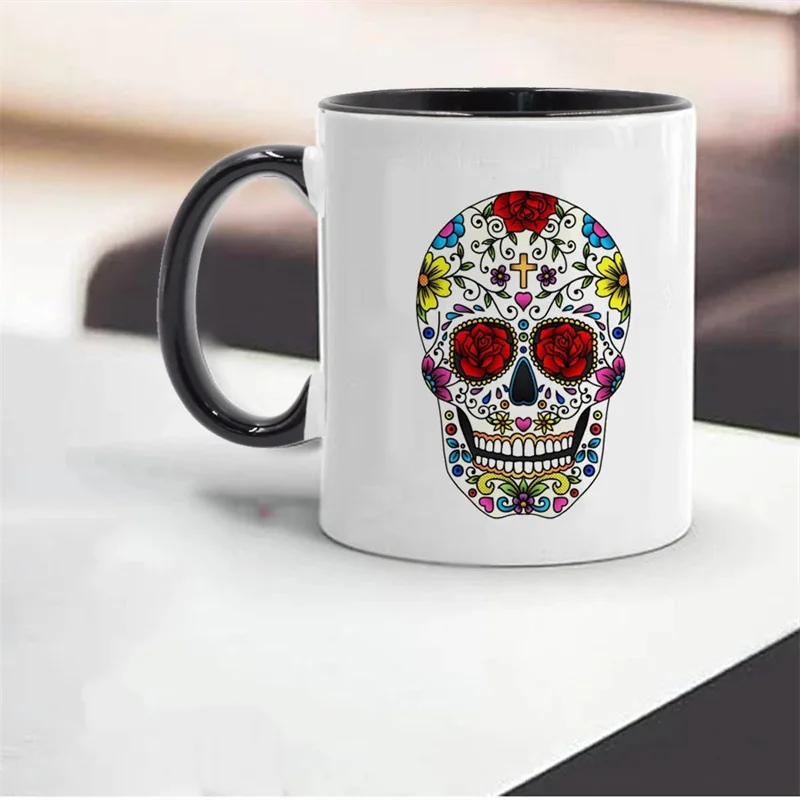 European and American cross-border new Diablo Skull temperature-sensitive color-changing large-capacity ceramic coffee cup home