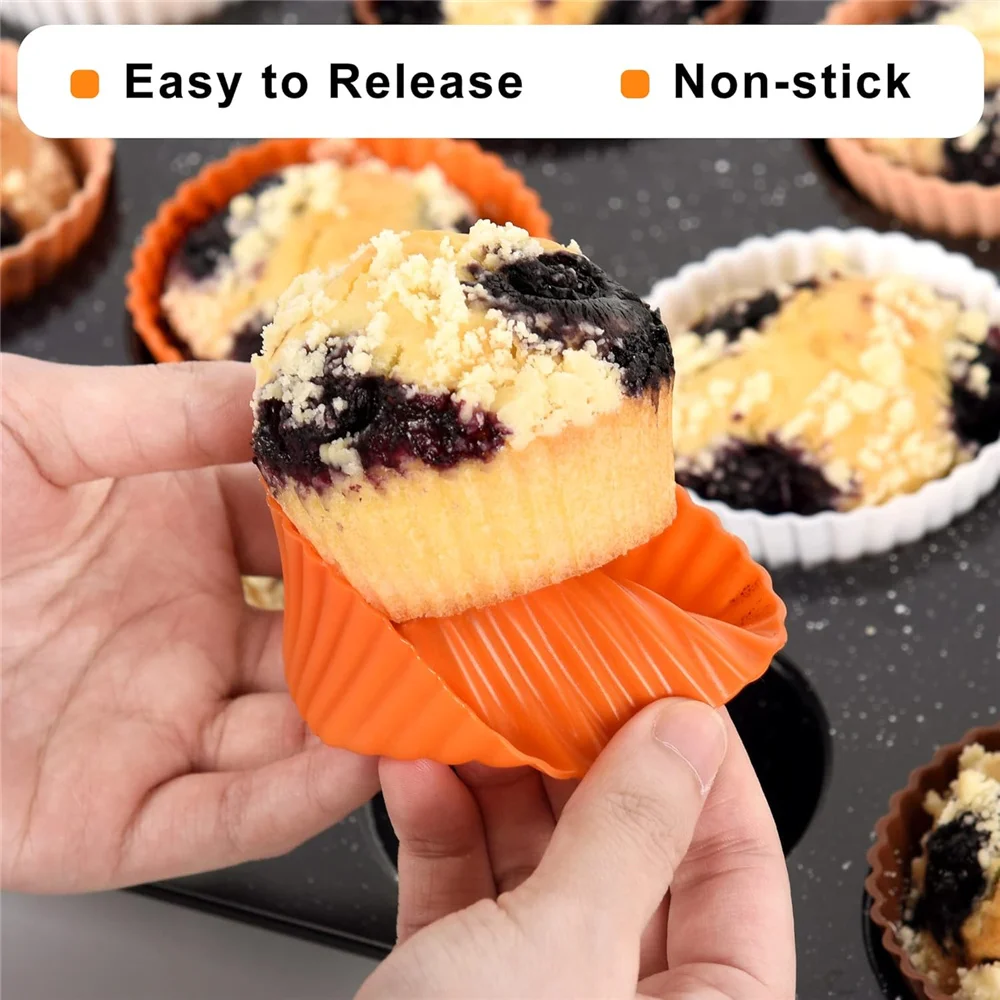 Silicone Round Mold 12 Holes Mini Muffin DIY Cupcake Cookies Fondant Baking Pan Non-Stick Pudding Steamed Cake Mold Baking Tool - Image 6