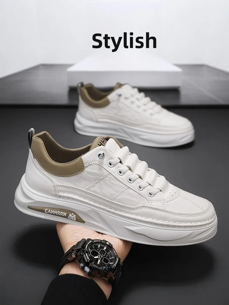 

Men's Low-Top Sport Shoes Spring Autumn Anti-Slip Deodorant Casual Versatile Work Shoes Lightweight Leather Upgraded Version