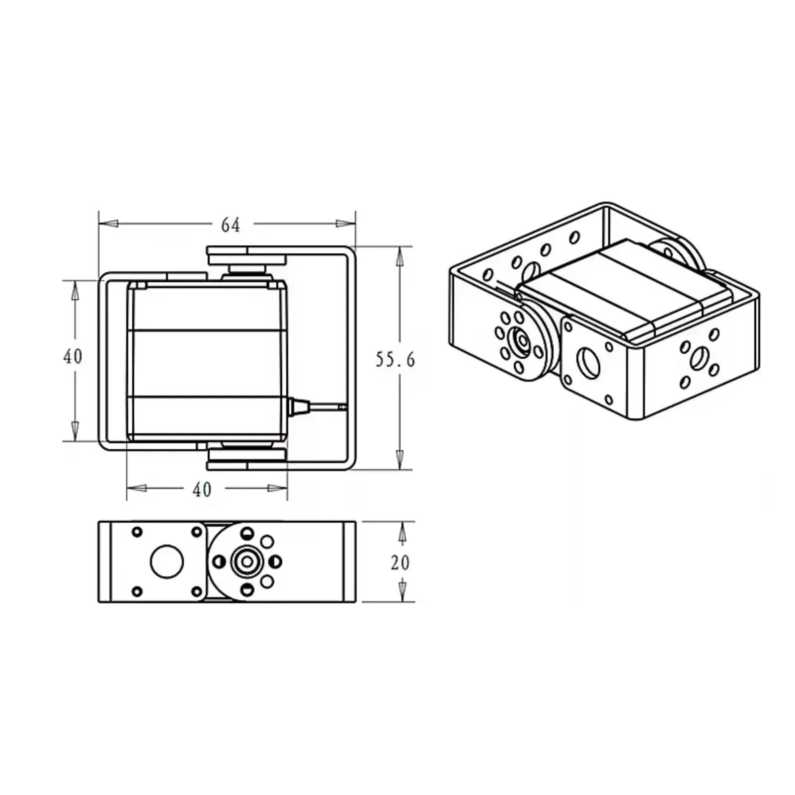 Dsservo RDS3115MG Servo Digital 17KG Torque 180/270 Graus Engrenagem de Metal Biaxial para Robô Barco RC