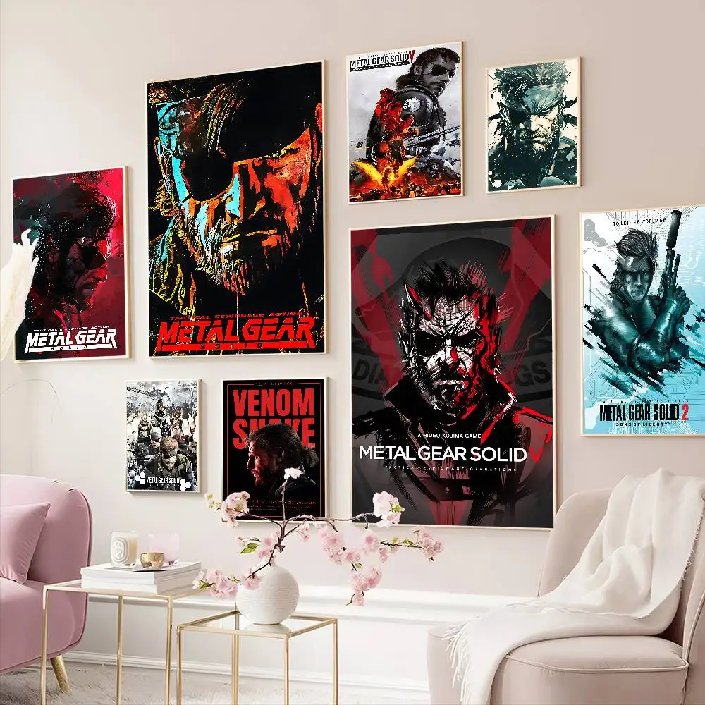 Tactical Intelligence M-Metal Gear Game Classic Vintage Posters Decoracion Painting Wall Art White Kraft Paper Kawaii Decor