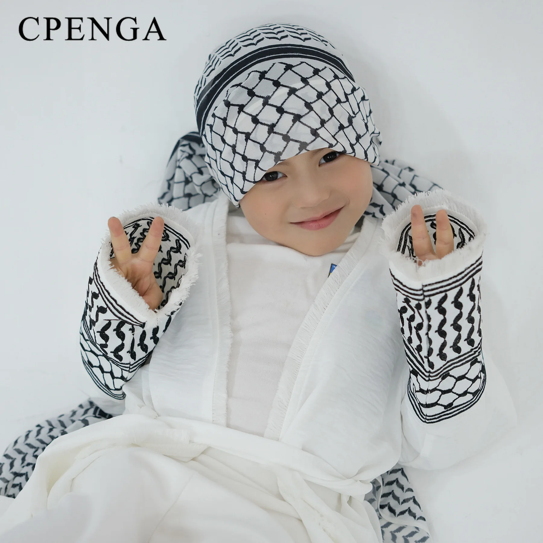 

Middle East Girls Muslim Modest Cardigan Eid Arab Child Open Abaya Dress Islam Kids Summer 2024 Long Sleeve Clothing Turkey Coat
