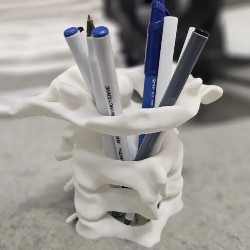 Simulation Human Spine Pen Holder Desktop organizer Storage Box Medical Anatomy spoof student office Gift 3D Anatomy Pencil Vase