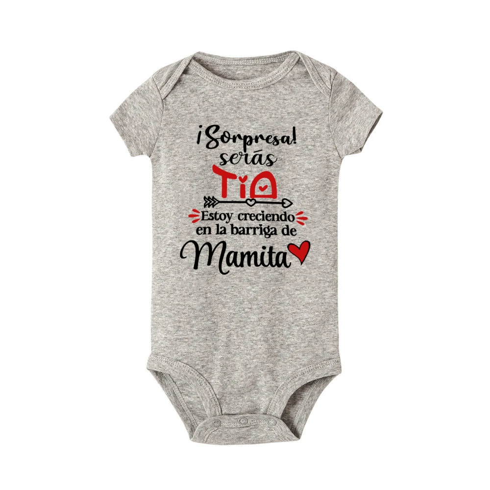 Surprise You Will Be An Aunt I Am Growing in Mommy\'s Belly Baby Romper Pregnancy Announcement Jumpsuit Infant Reveal Bodysuit