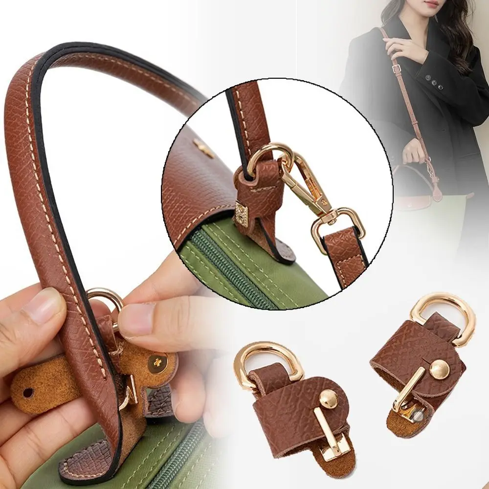 Handbag Transformation Accessories for Longchamp Mini Bag Straps Punch-free Genuine Leather Shoulder Strap DIY Buckle