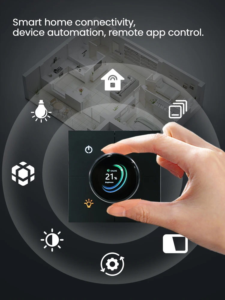 LOUYSGEN Zigbee Smart Knob Switch 4Gang Dimming Adjustment Color Temperature Scene Remote Control Need Neutral Wire Switch