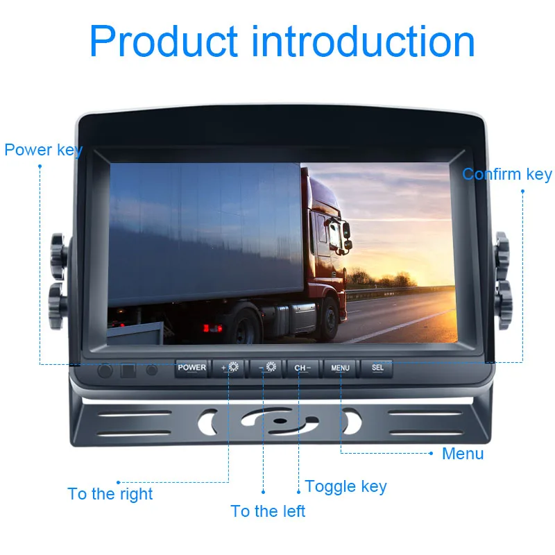 CCENTEN 9inch 4 Channels AHD 720P Quad  Car Display Reverse Rearview Camera System Universal Gua 5W Universal Dash Truck