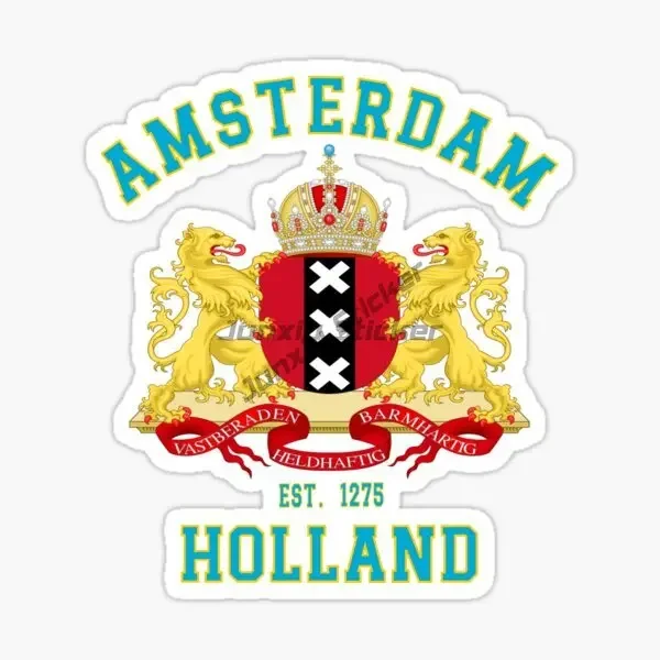 Amsterdam Flag Emblem Creative Car Stickers for Car Motorcycle Helmet Window Fridge Wall Table Decoration Accessories