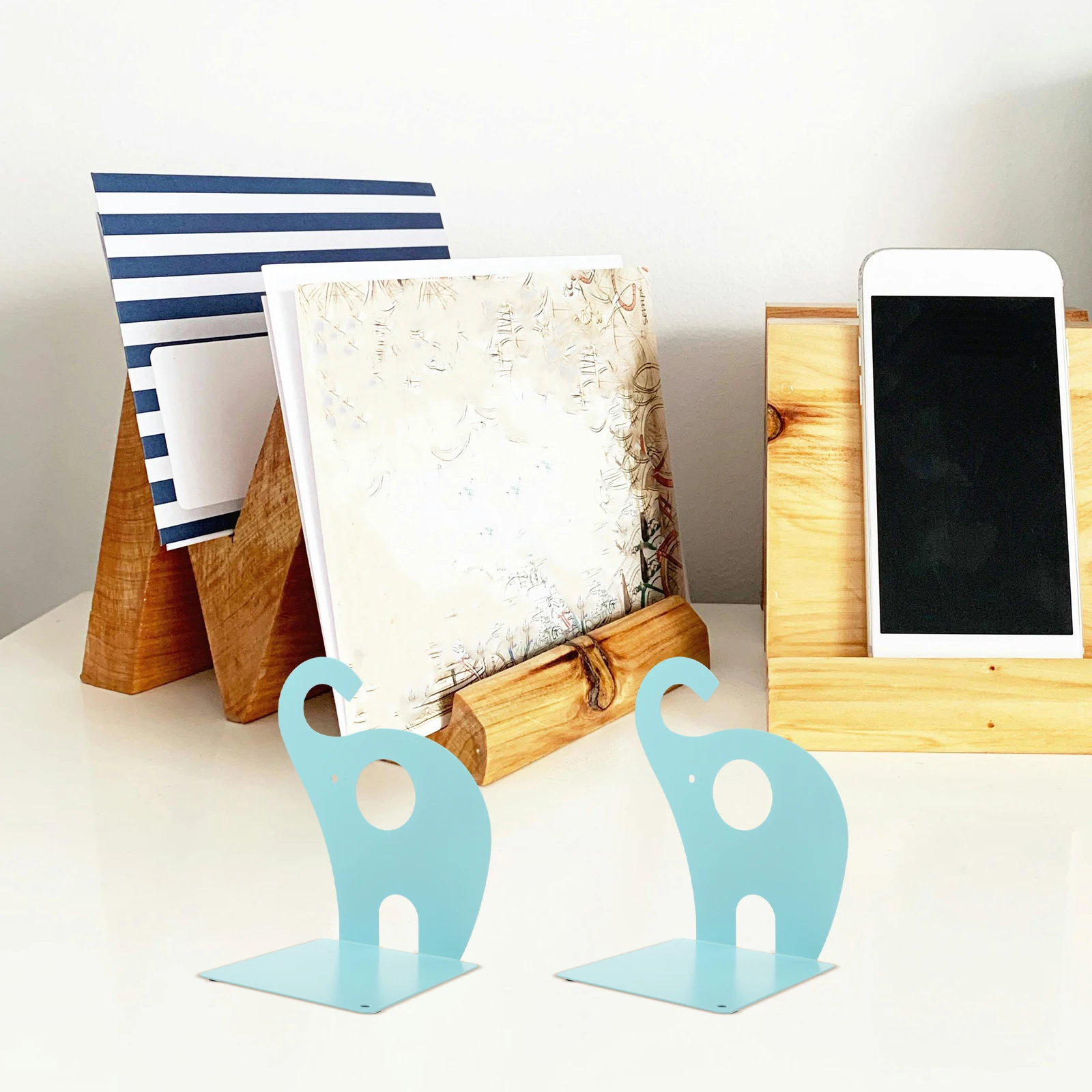 

Elephant Bookend Bookshelf Holder Stand Stands for Display Support Holders Multifunction