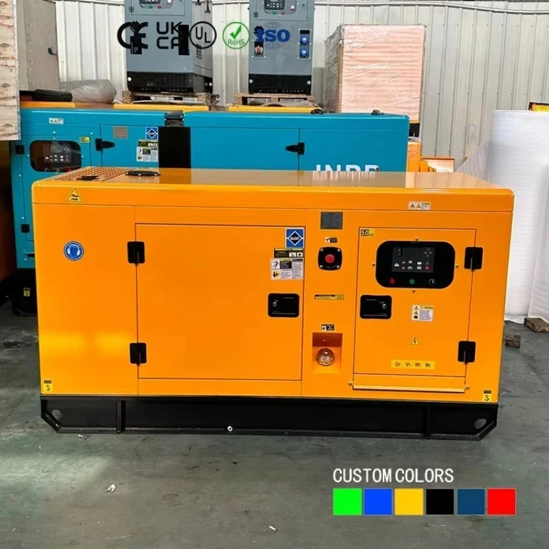 30kw 50kw 100kw Low Noise Diesel Generator Set 20kva Silent Portable Genset 3 Phase Electric Start For Construction