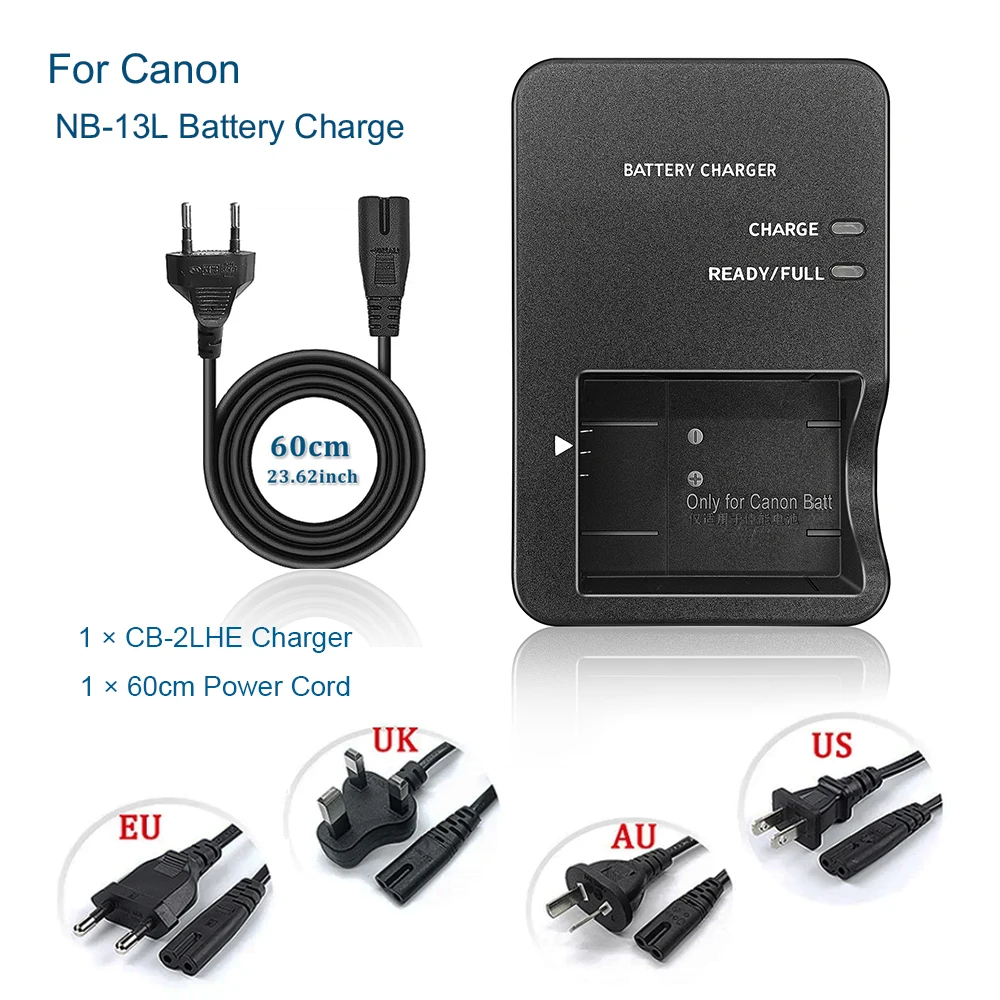 Carregador de bateria CB-2LH para Canon NB-13L G7X G7XII G7XIII G9X G9XII G5X G5XII SX620HS SX720HS SX730HS Câmera CB-2LHT CB-2LHE 2LHT