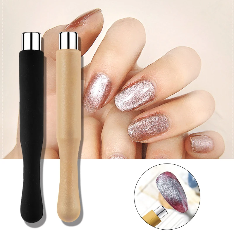 Pluma magnética fuerte colorida, manga cilíndrica de silicona, palo magnético de gato para esmalte de Gel de uñas UV LED, SUMINISTROS DE MANICURA