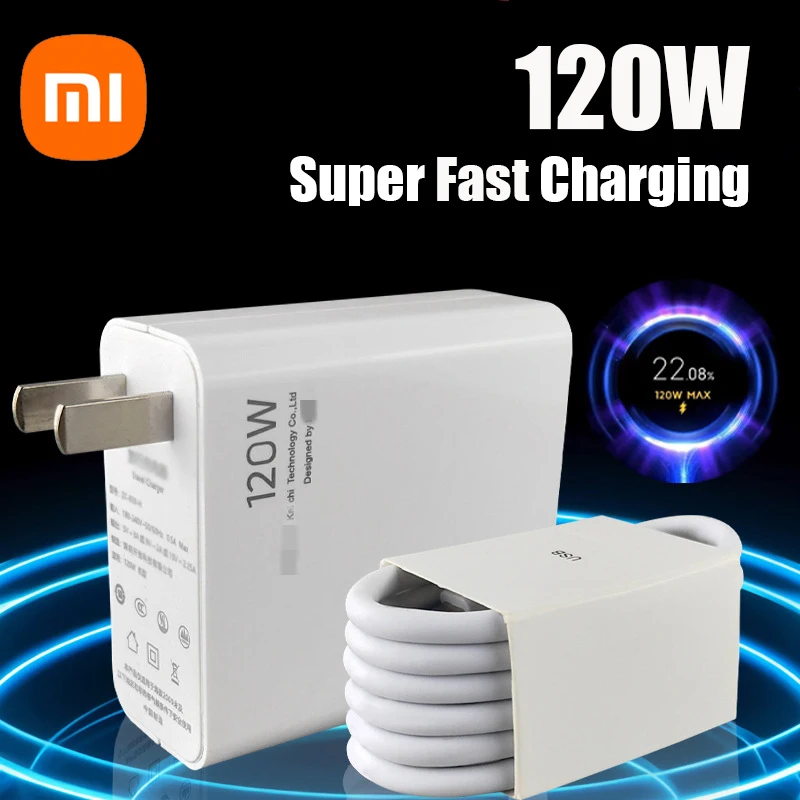 Xiaomi Original Charger Turbo Fast Charge 120W EU/US Hypercharge PD Adapter for Xiaomi POCO Redmi Note Black Shack Smart Phone