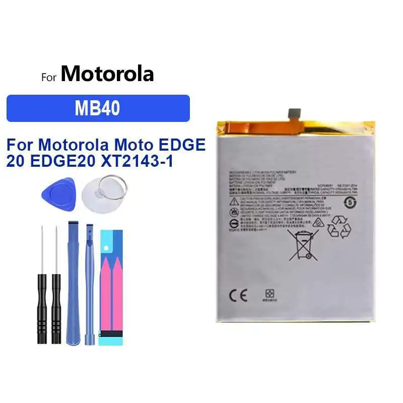

Аккумулятор мобильного телефона для Motorola Moto Edge 20 EDGE20 XT2143-1 MB40, надежная замена 4000 мАч